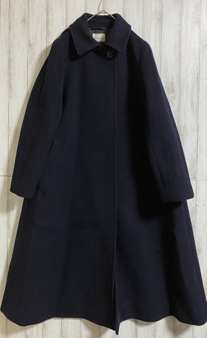 Steven Alan カシミヤ混 ウールビーバーテントコート S ネイビー