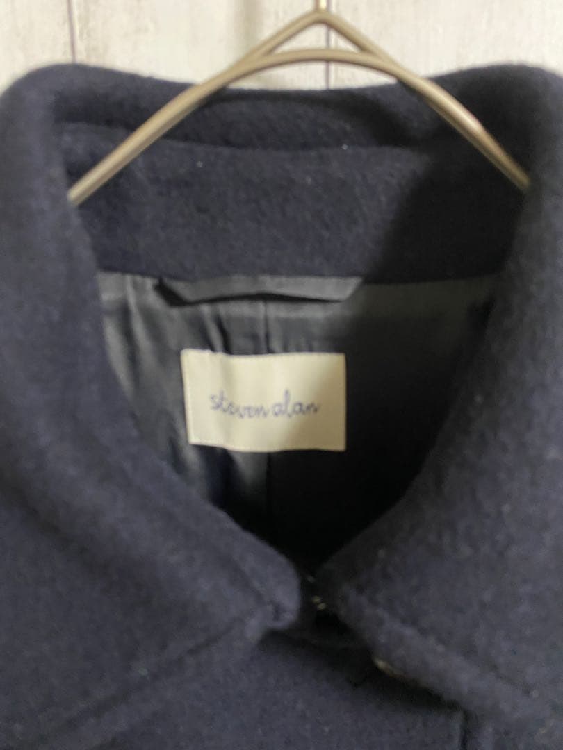 Steven Alan カシミヤ混 ウールビーバーテントコート S ネイビー