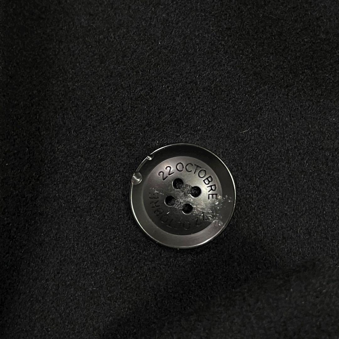 【高級】22 OCTOBRE チェスターコート カシミヤ ロングコート ブラック