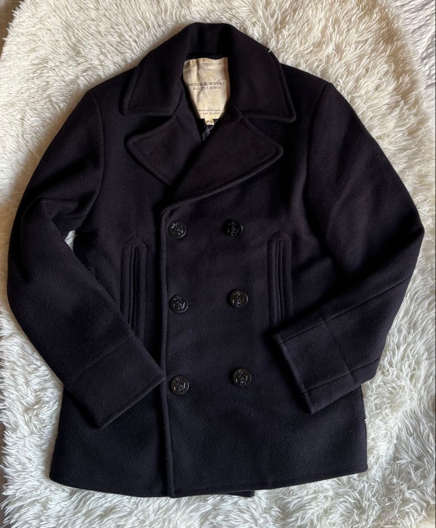 デニム&サプライラルフローレン　ネイビーウールPコート　未使用