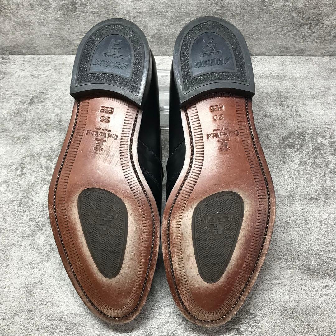 SCOTCH GRAIN タッセルローファー 【26】3511 本革　黒