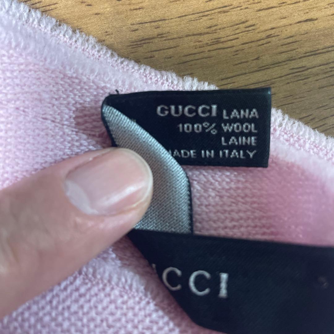 GUCCI ピンク ストール フリンジ付き