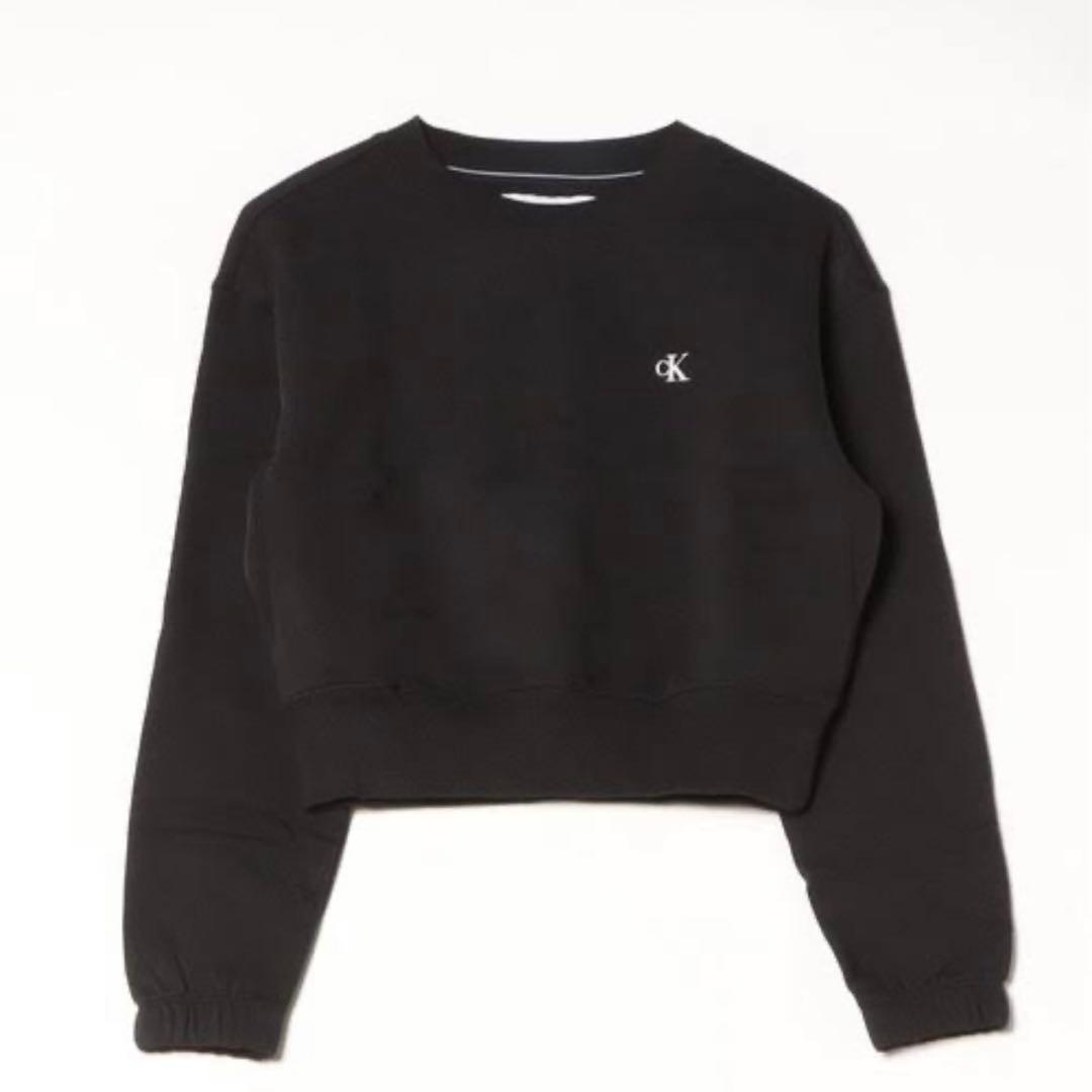   クロップドスウェットシャツ ブラック sサイズ