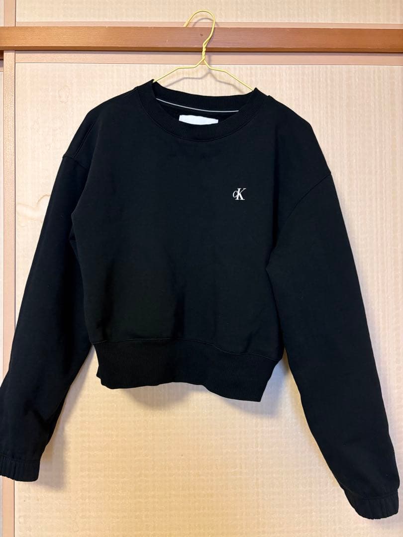   クロップドスウェットシャツ ブラック sサイズ