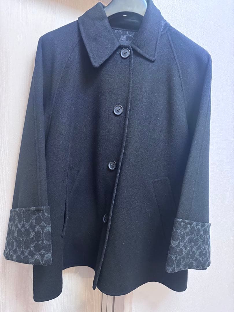 COACH ポンチョコート M/L 黒
