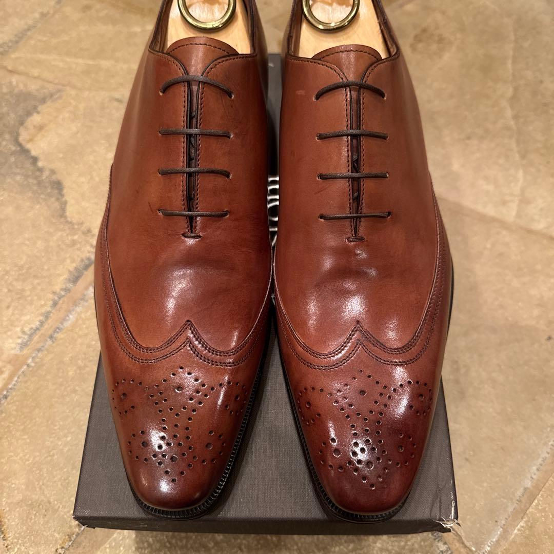 ⭐️美品⭐️a.testoniブラウンレザーウィングチップ ドレスシューズ（未使用）
