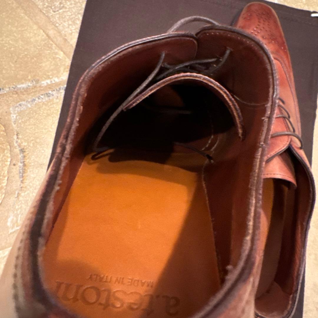 ⭐️美品⭐️a.testoniブラウンレザーウィングチップ ドレスシューズ（未使用）