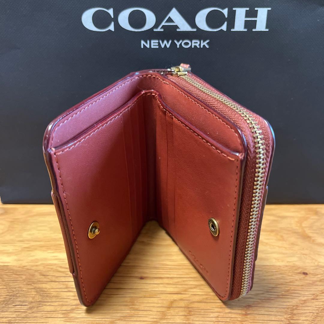 コーチ 二つ折り財布 ブラウン/ベージュ