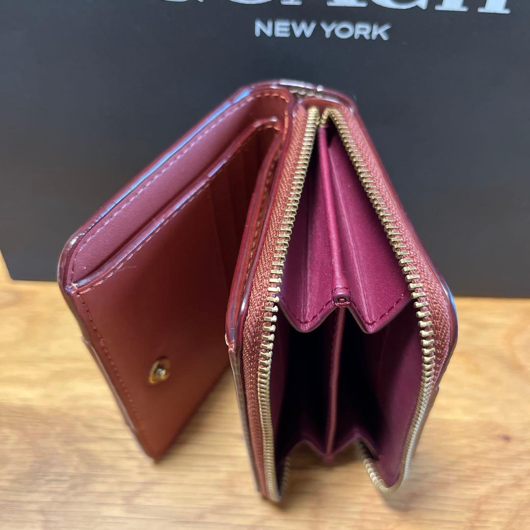 コーチ 二つ折り財布 ブラウン/ベージュ