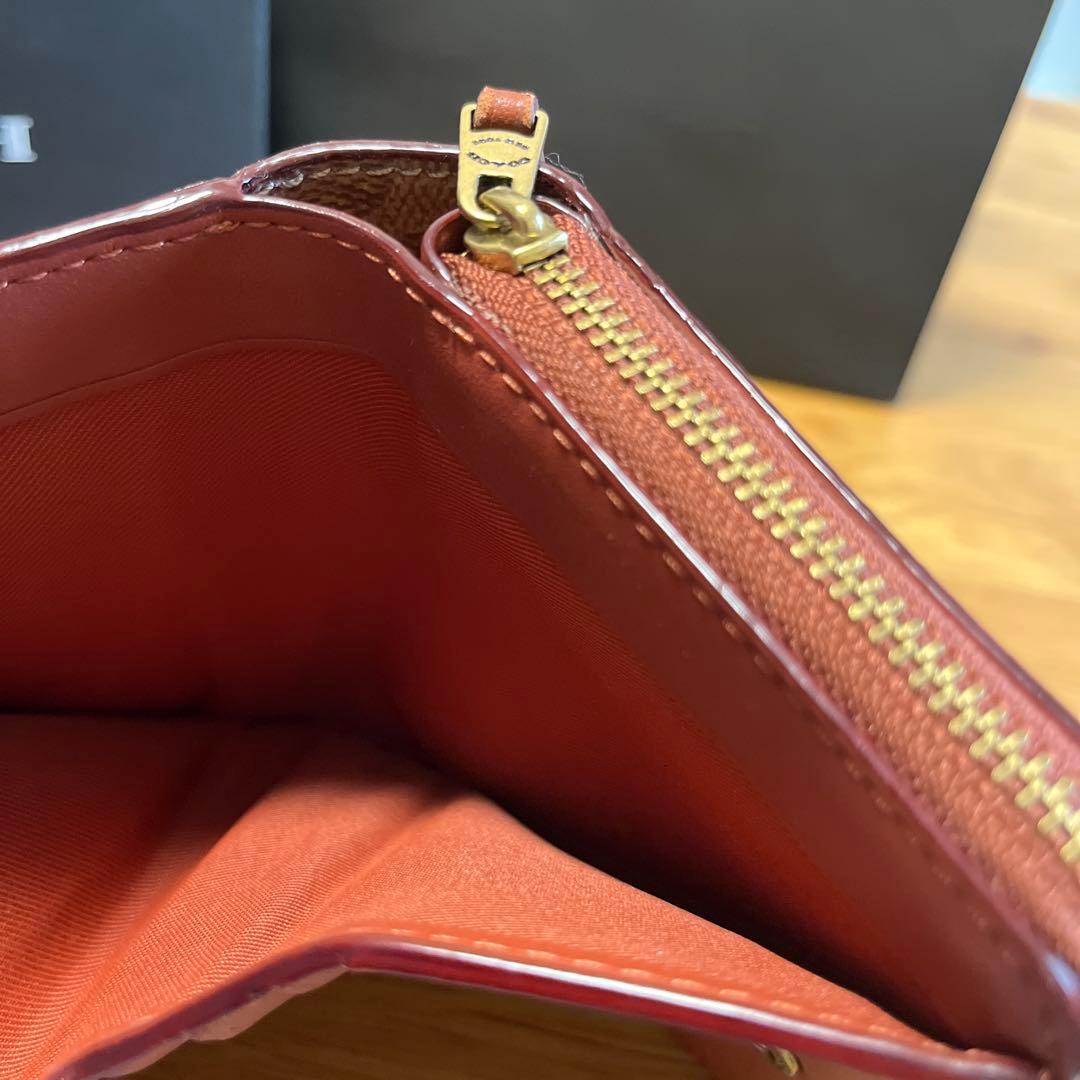 コーチ 二つ折り財布 ブラウン/ベージュ