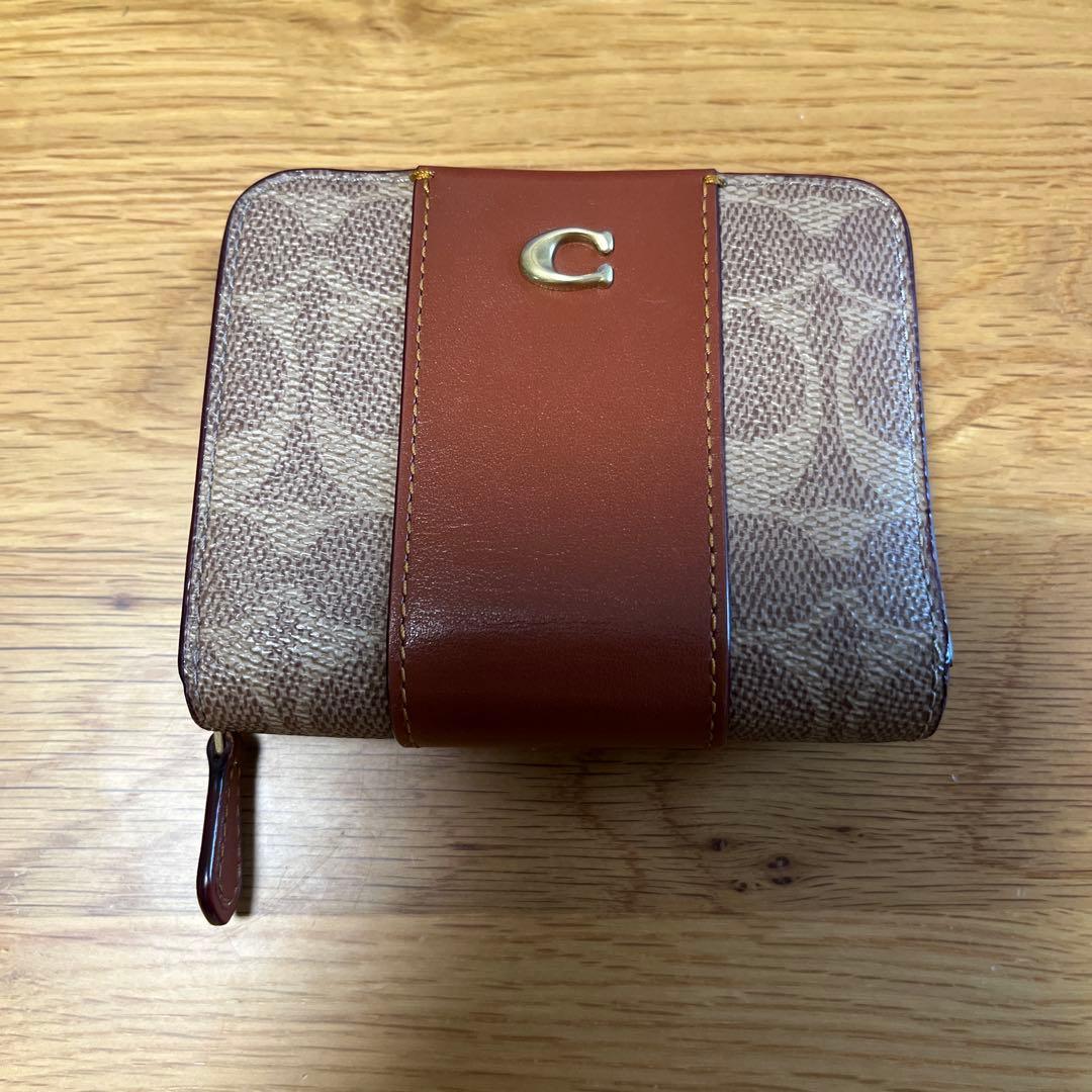 コーチ 二つ折り財布 ブラウン/ベージュ