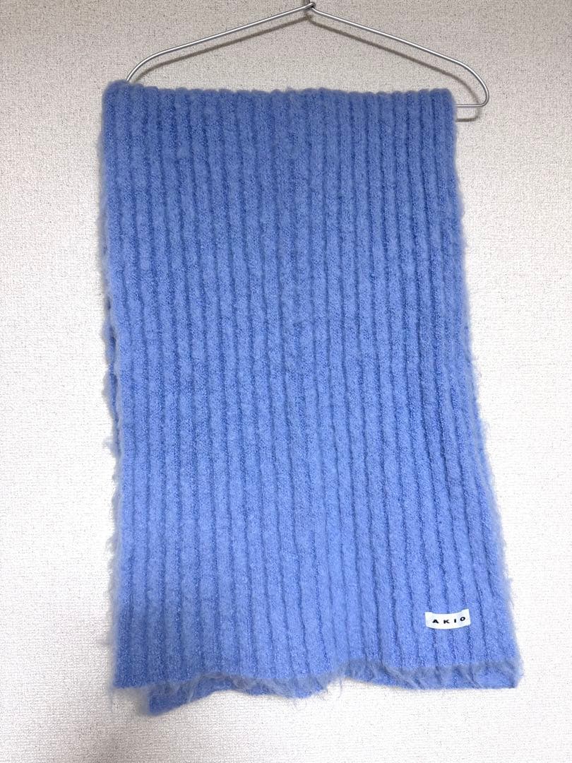 小物 akio long & volume mohair muffler / sky