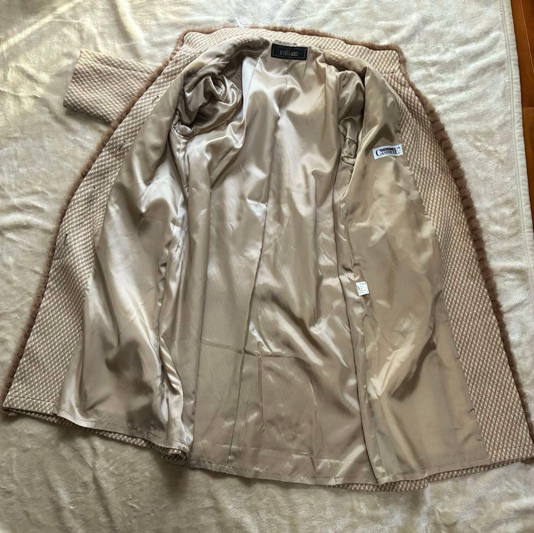 【IF-PISSARRO】カシミヤ100% ミンクファー　ロングコート