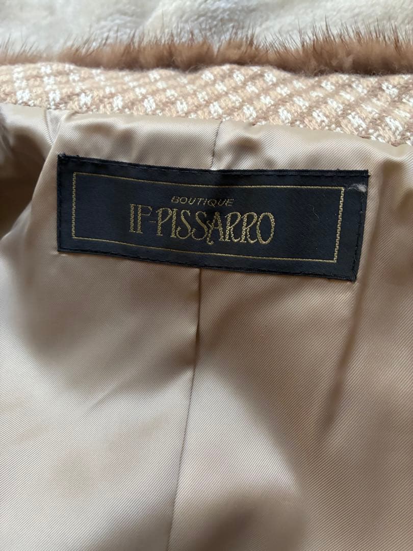 【IF-PISSARRO】カシミヤ100% ミンクファー　ロングコート