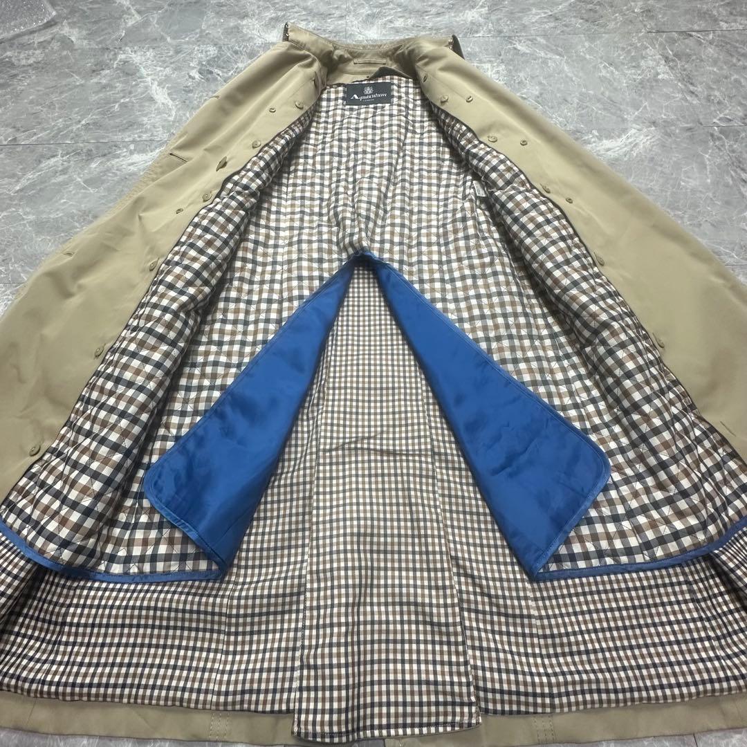美品♡着丈106cm アクアスキュータム　トレンチコート　ベルト　ライナー　L