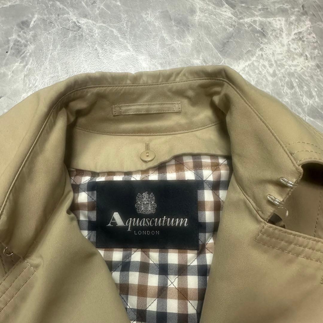 美品♡着丈106cm アクアスキュータム　トレンチコート　ベルト　ライナー　L