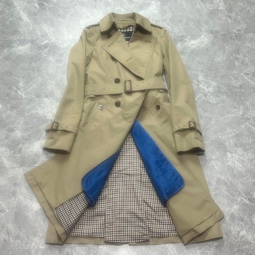 美品♡着丈106cm アクアスキュータム　トレンチコート　ベルト　ライナー　L
