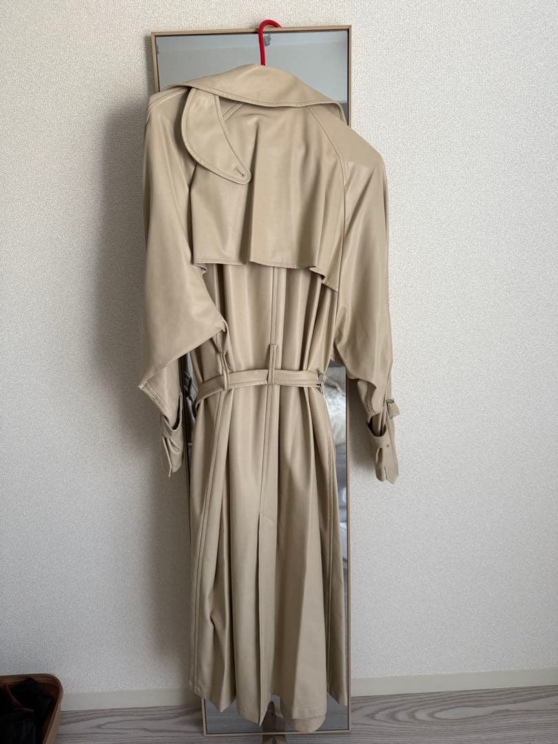 ジャケット・アウター 6(ROKU) FAKE LEATHER TRENCH COAT