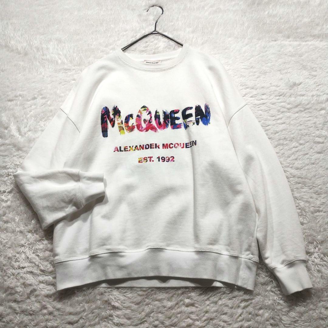 美品◎ALEXANDER McQUEEN　スウェット　英字ロゴ　白　ユニセックス