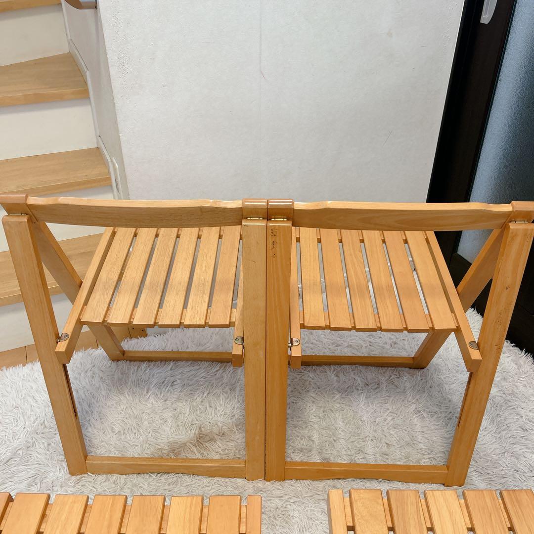 【4脚セット】折りたたみ椅子 フォールディングチェア 木製 チェア マレーシア製
