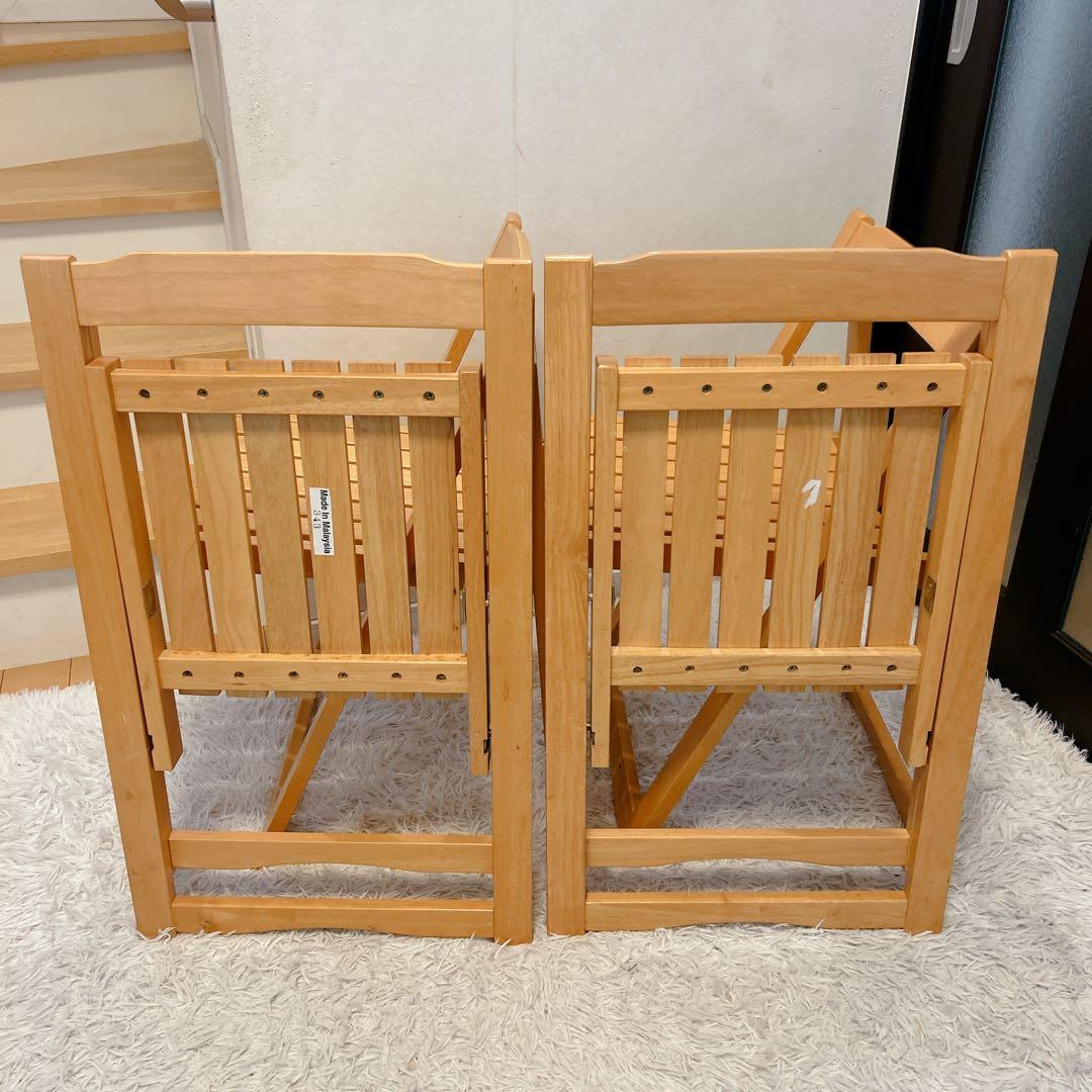 【4脚セット】折りたたみ椅子 フォールディングチェア 木製 チェア マレーシア製