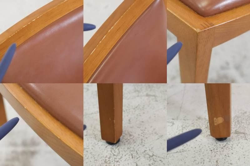 値下カンディハウス 旭川 ダイニングチェア 本革張り ブラウン系