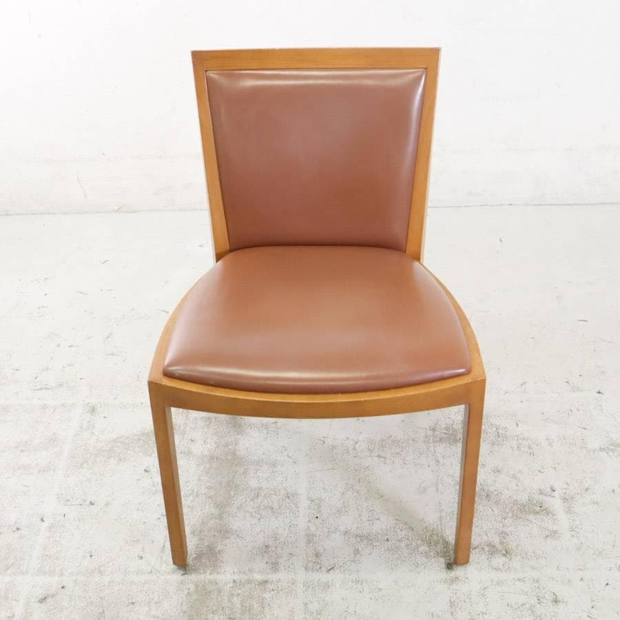 値下カンディハウス 旭川 ダイニングチェア 本革張り ブラウン系