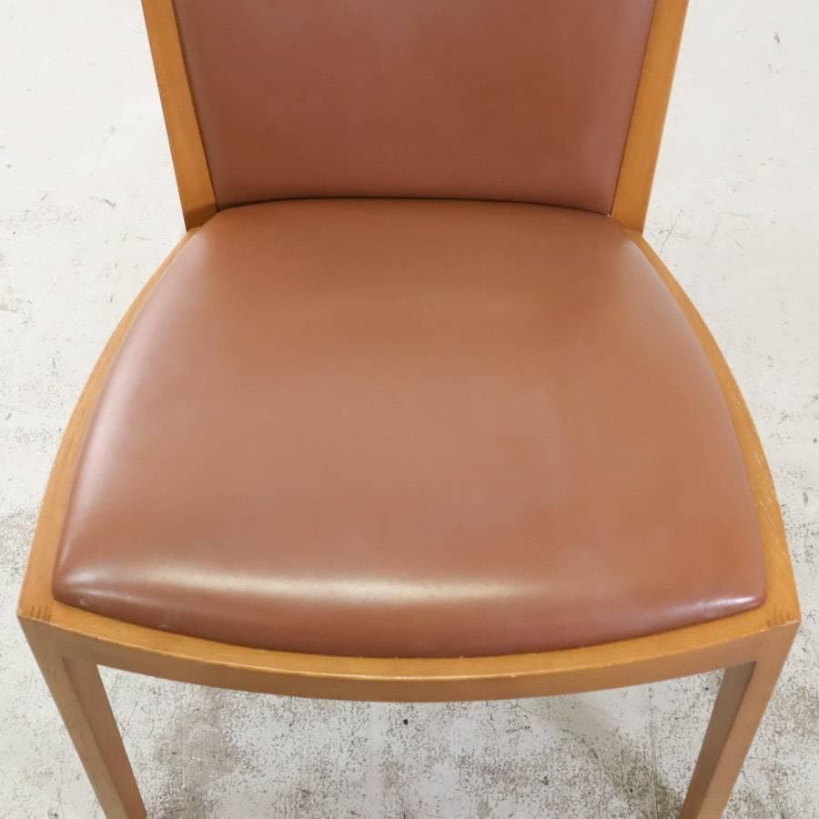値下カンディハウス 旭川 ダイニングチェア 本革張り ブラウン系