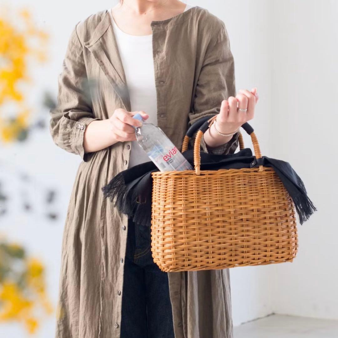 暮らしの道具店 よくばりかごバッグ(リネンクロス付き)