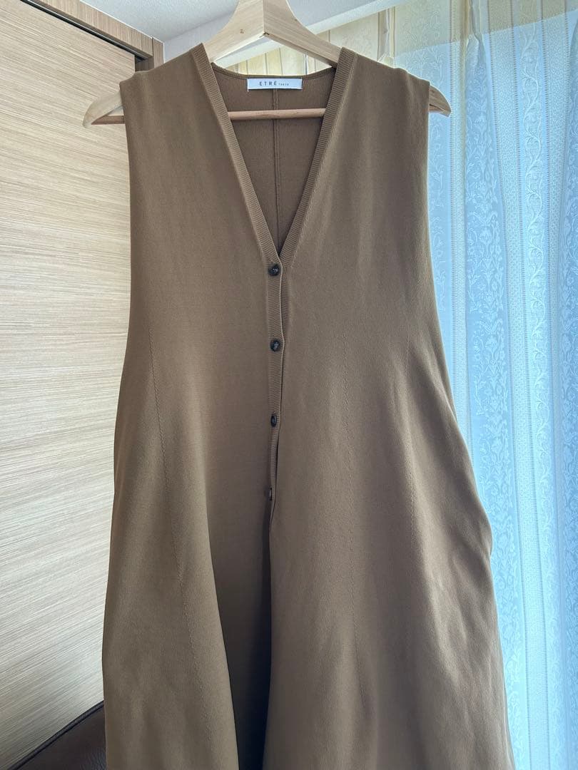 フロントボタンニットオールインワン CAMEL/S