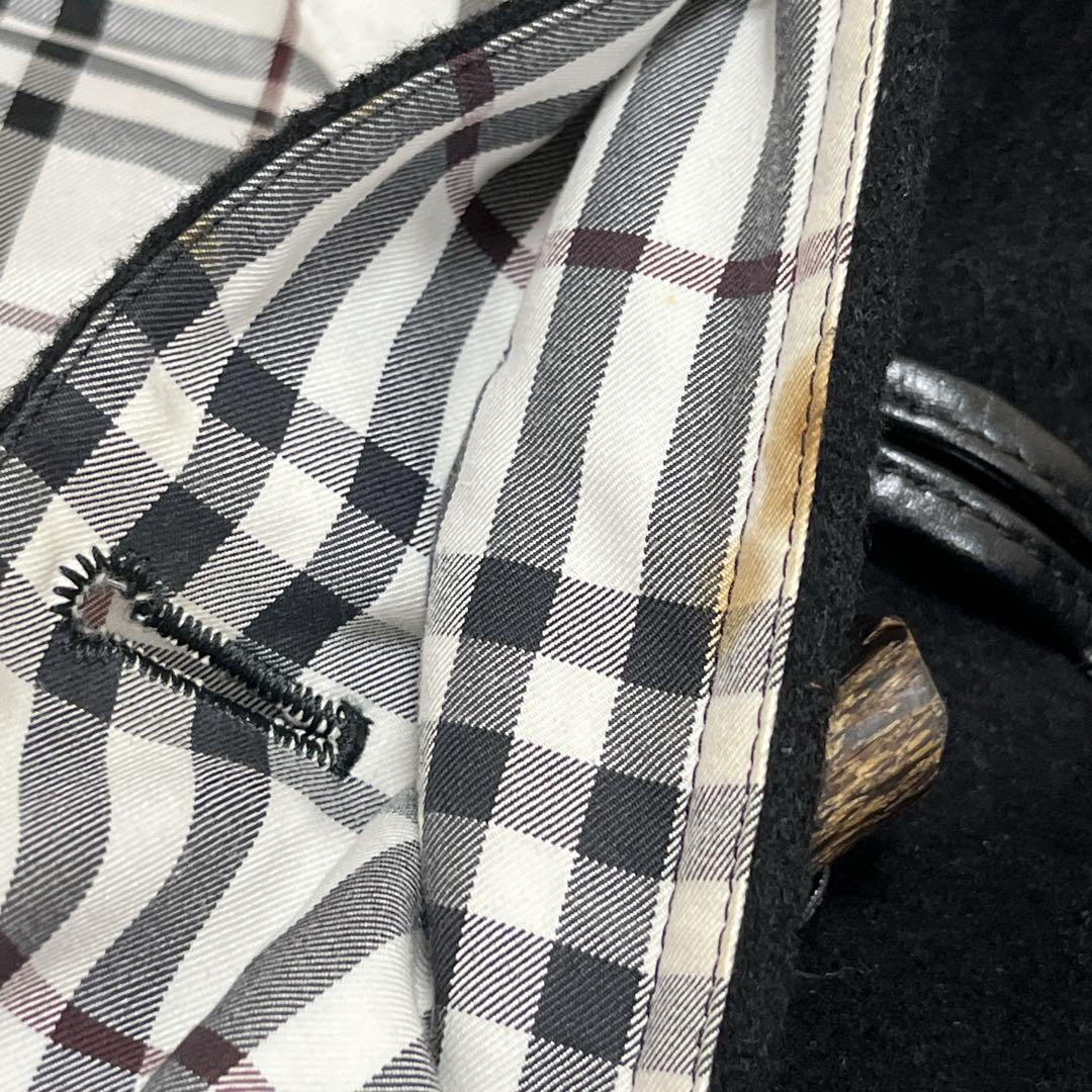 バーバリー ブラックレーベル　メンズ ダッフルコート Lサイズ　牛革紐