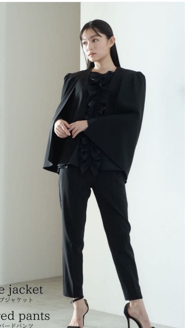 メゾンドドルチェ　ケープジャケット　オケージョン　ブラック　卒業式　入学式