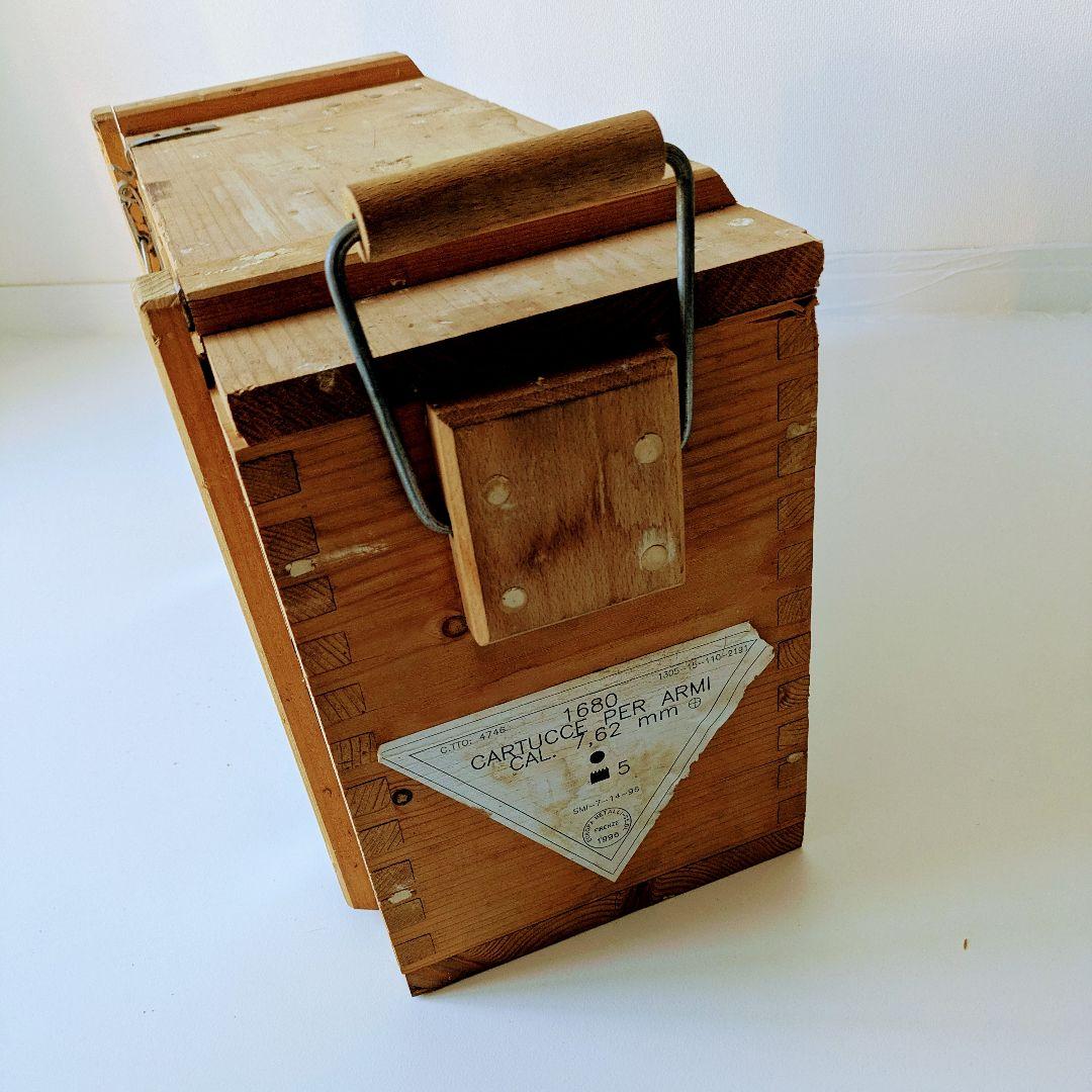 90s イタリア軍 アムニッション ウッドボックス 収納　ミリタリー　実物　軍物