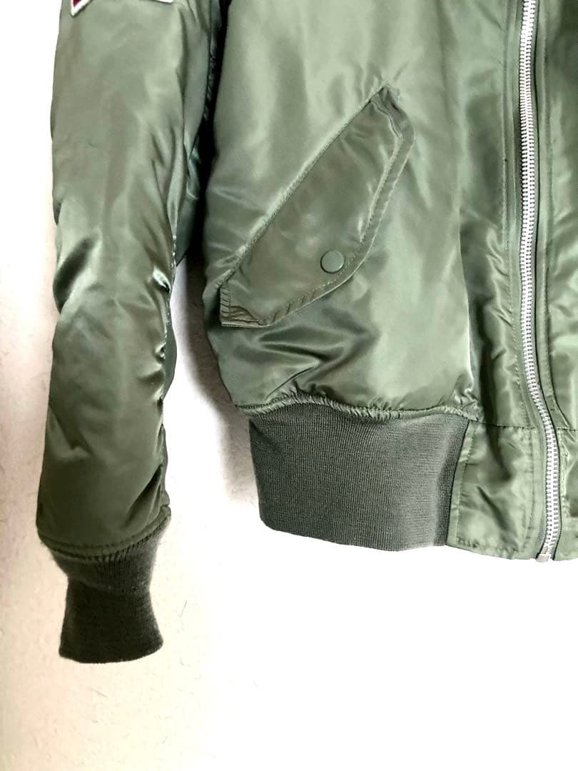 激レア ガンダム ジオン軍 MA-1 ワッペン フライトジャケット カーキ L