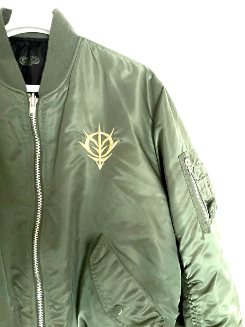 激レア ガンダム ジオン軍 MA-1 ワッペン フライトジャケット カーキ L