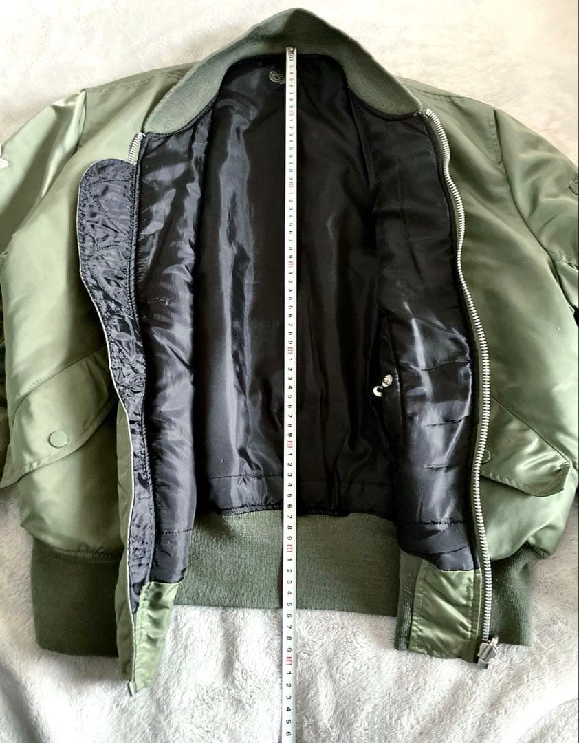 激レア ガンダム ジオン軍 MA-1 ワッペン フライトジャケット カーキ L