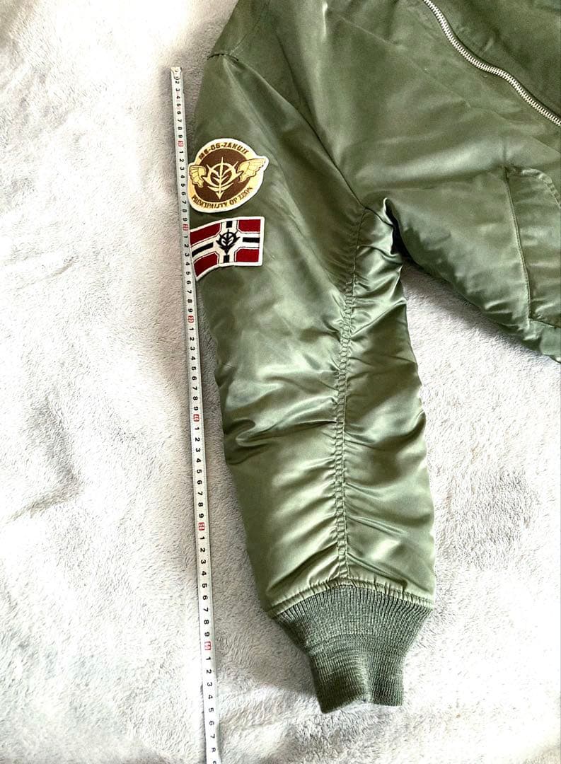 激レア ガンダム ジオン軍 MA-1 ワッペン フライトジャケット カーキ L