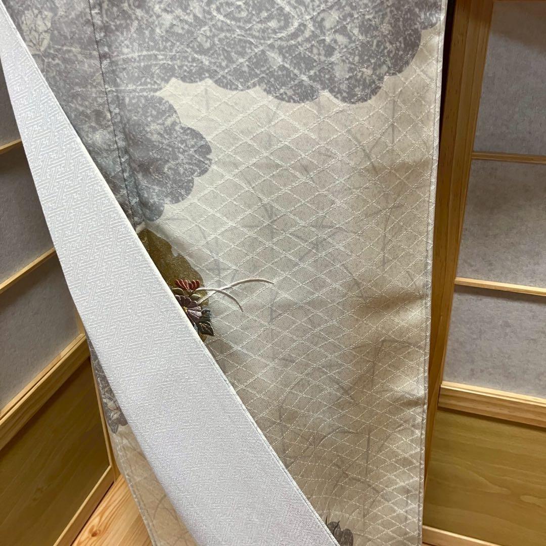 のあ様［4353］訪問着 美品 雪輪花文 金銀彩 逸品 正絹 着物 袷