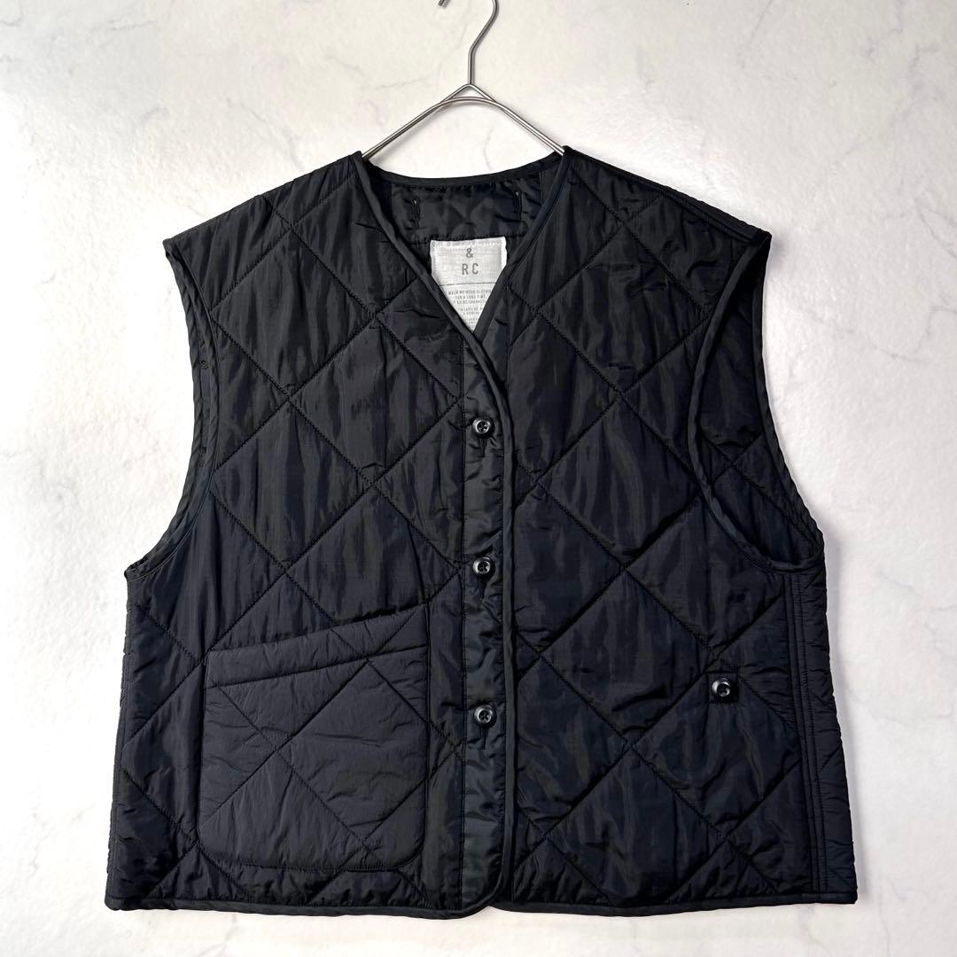 カレンソロジー /＜&RC＞キルティング ショートベスト 黒 ゆったり 人気