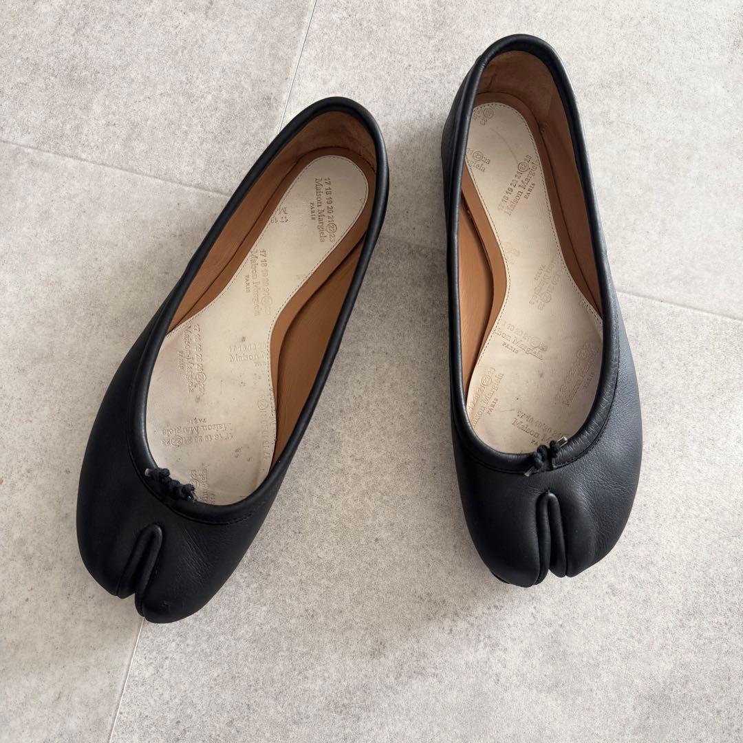 メゾンマルジェラ　タビ　足袋　TABI　パンプス　フラットシューズ　黒　36
