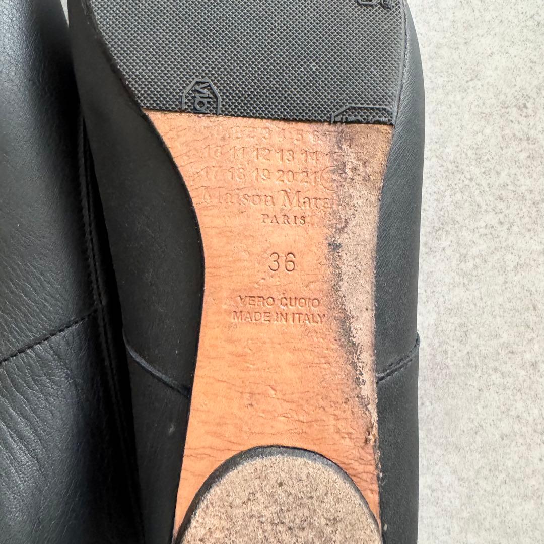 メゾンマルジェラ　タビ　足袋　TABI　パンプス　フラットシューズ　黒　36