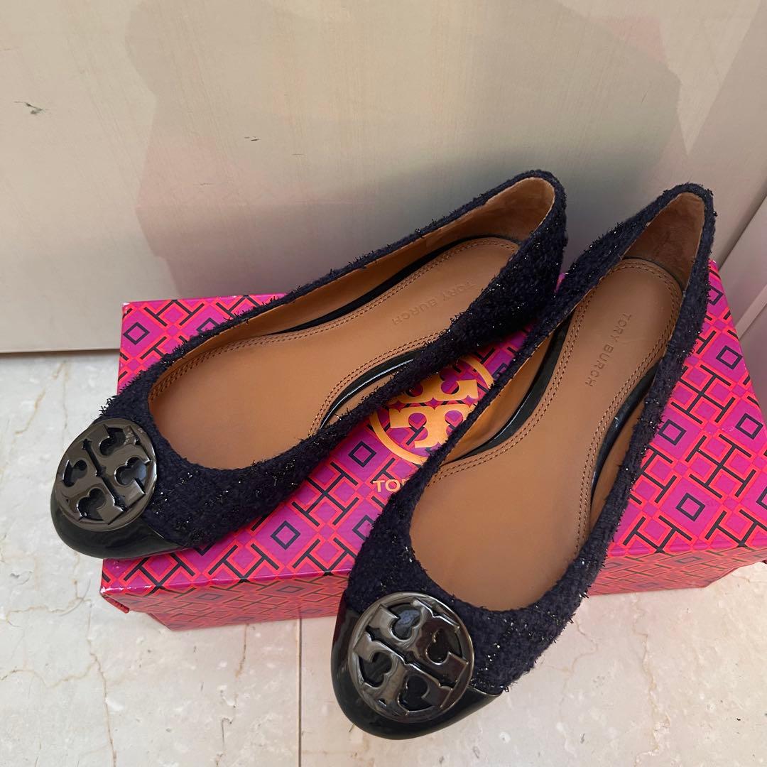 トリーバーチ　ツイードフラットシューズ　パンプス　バレエシューズ　未使用近し