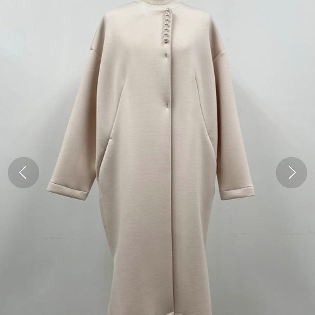 macaronron　タグ付未使用　PICCIN パール付ノーカラーコート