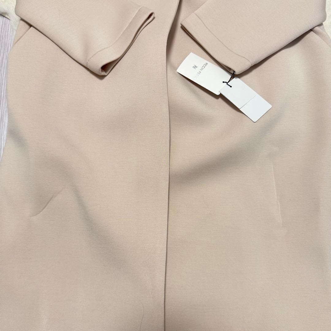 macaronron　タグ付未使用　PICCIN パール付ノーカラーコート