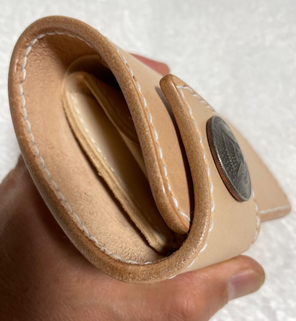 ヌメ革 極厚バイカーズウォレット USA1/2＄コンチョ