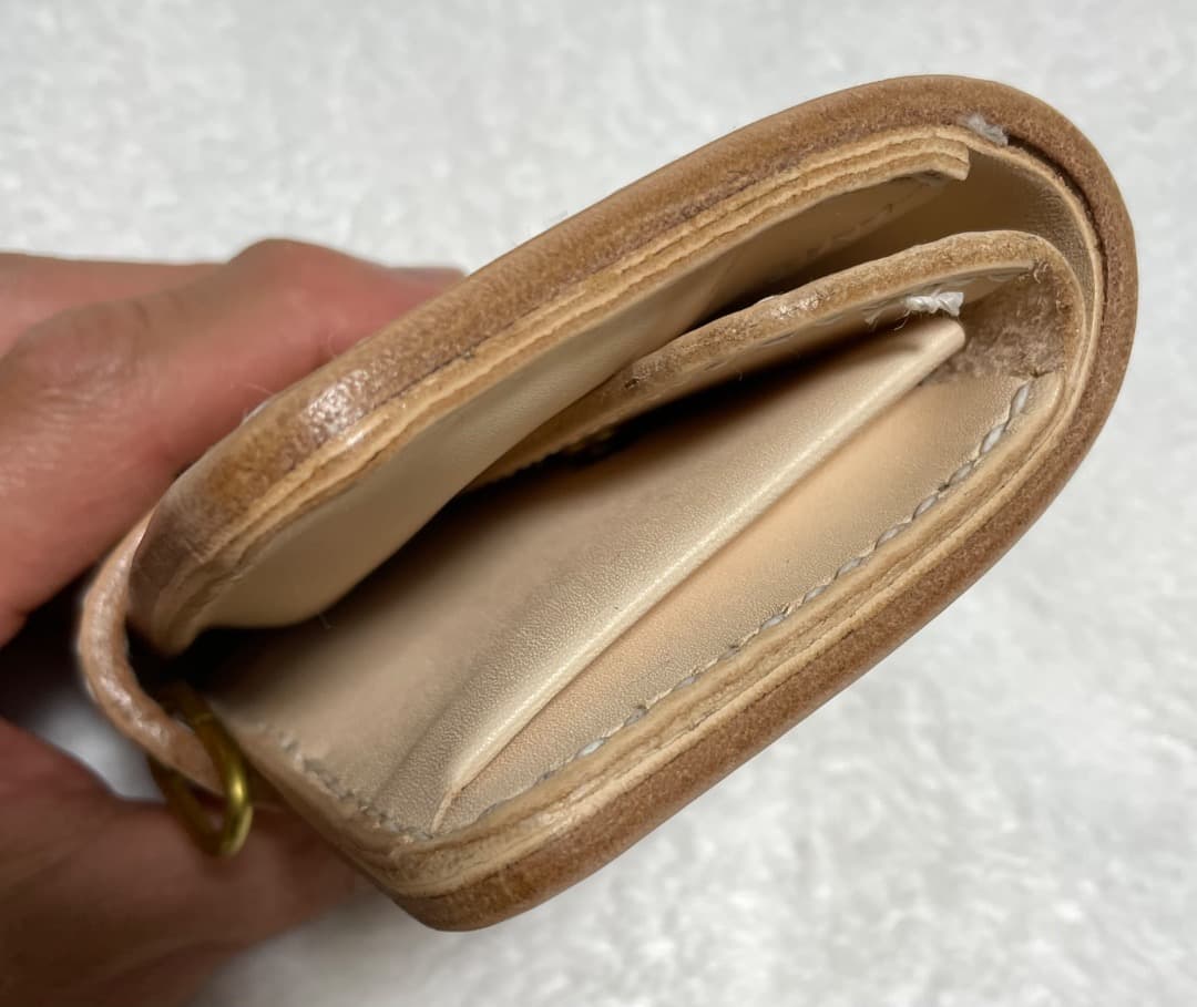 ヌメ革 極厚バイカーズウォレット USA1/2＄コンチョ