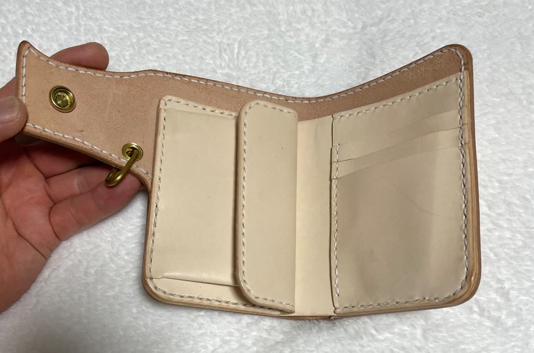 ヌメ革 極厚バイカーズウォレット USA1/2＄コンチョ