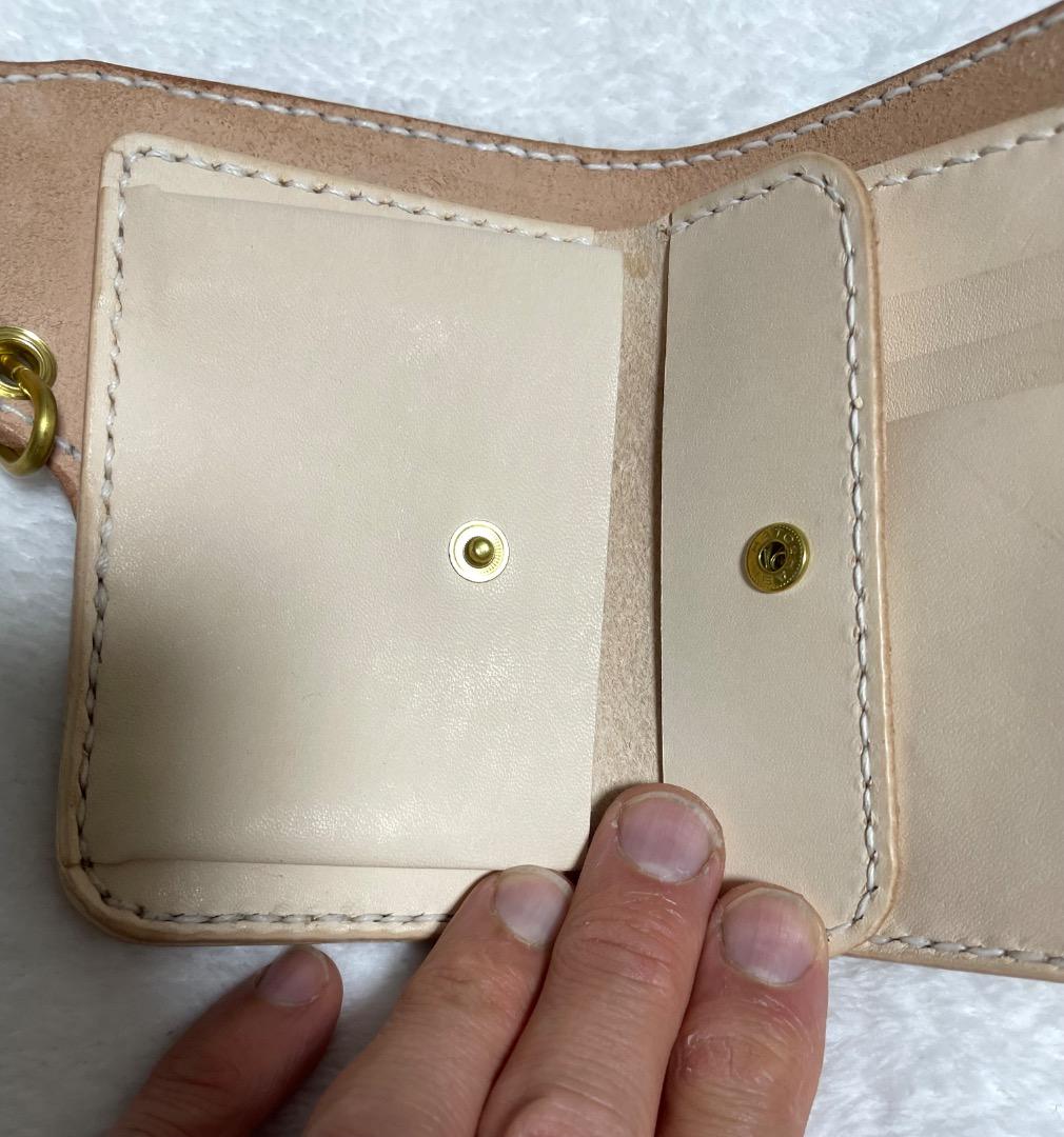 ヌメ革 極厚バイカーズウォレット USA1/2＄コンチョ