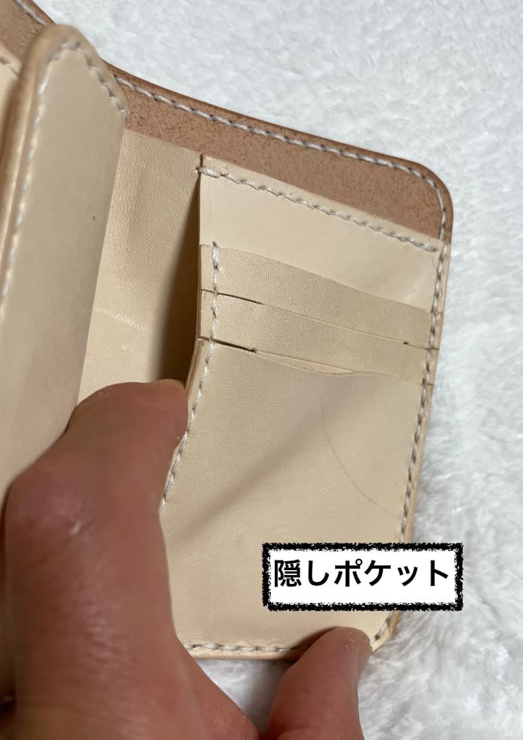 ヌメ革 極厚バイカーズウォレット USA1/2＄コンチョ