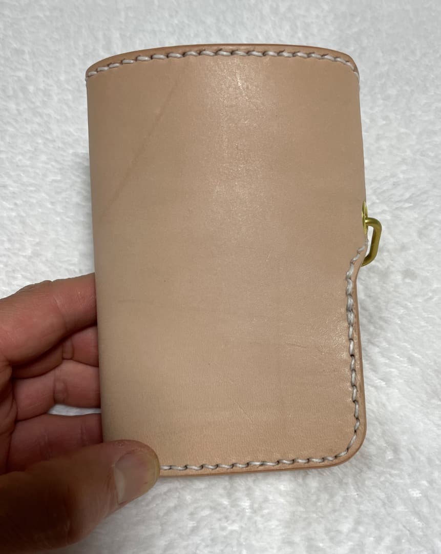 ヌメ革 極厚バイカーズウォレット USA1/2＄コンチョ